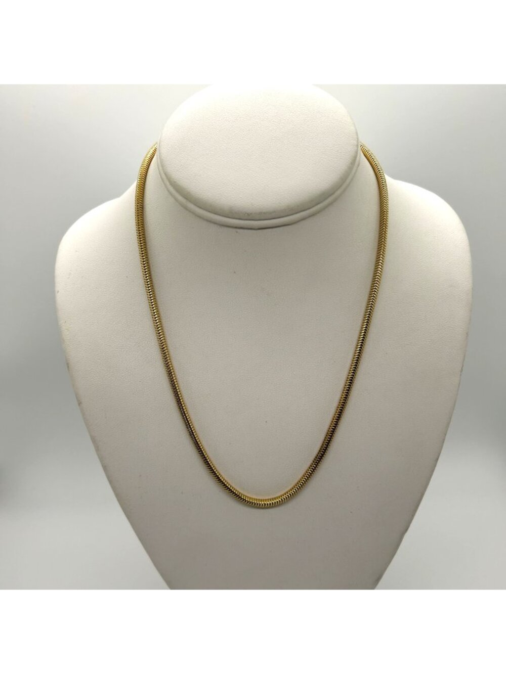 Vintage Gold Tone Serpentine Snake Chain Necklace With Spring Ring Retro 18"